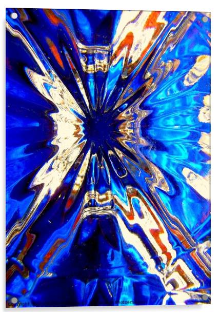 Abstract 345 - Blue explosion Acrylic by Stephanie Moore