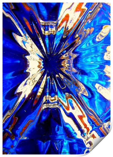 Abstract 345 - Blue explosion Print by Stephanie Moore