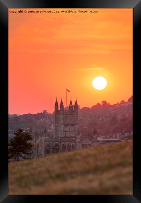Bath Abbey sunset Framed Print by Duncan Savidge