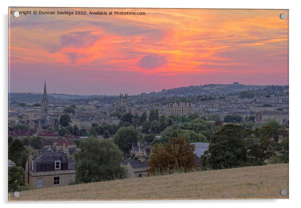 Sunset over Bath skyline Acrylic by Duncan Savidge
