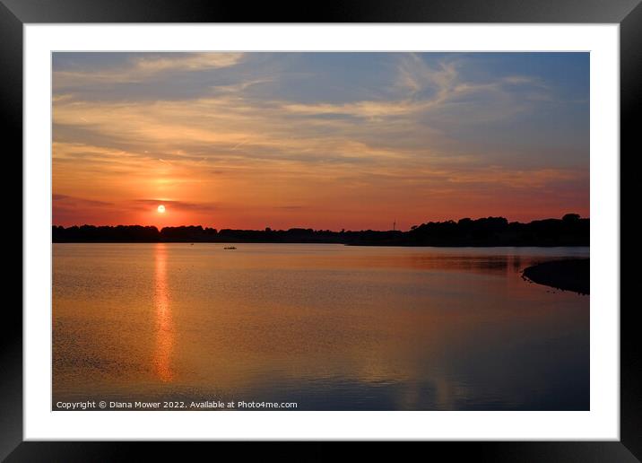 Blithfield Reservoir Sunset Framed Mounted Print by Diana Mower