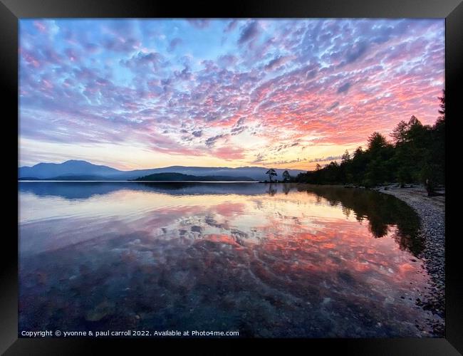 Serene Sunrise at Loch Lomond Framed Print by yvonne & paul carroll