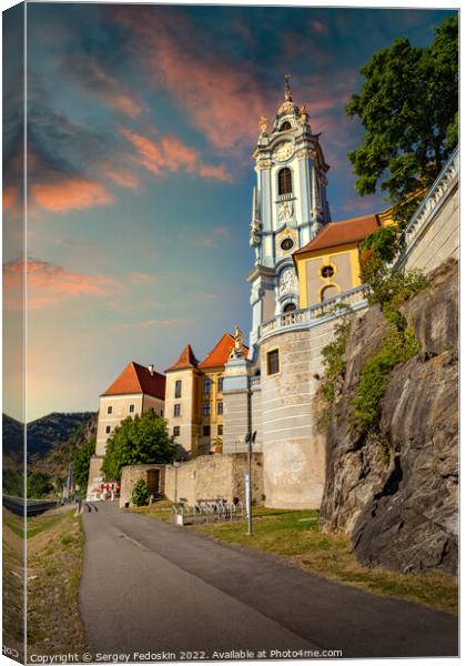 Abbey Durnstein in Wachau valley. Durnstein, Lower Austria. Canvas Print by Sergey Fedoskin
