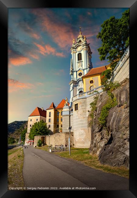 Abbey Durnstein in Wachau valley. Durnstein, Lower Austria. Framed Print by Sergey Fedoskin