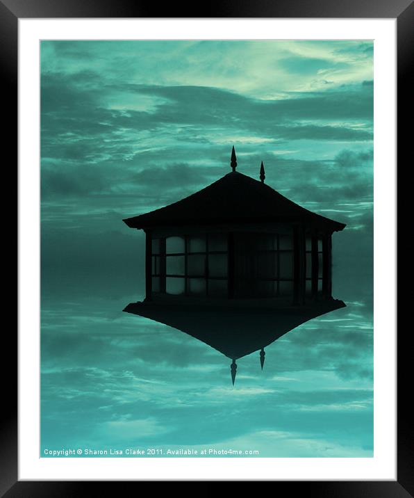 Summer House in teal Framed Mounted Print by Sharon Lisa Clarke