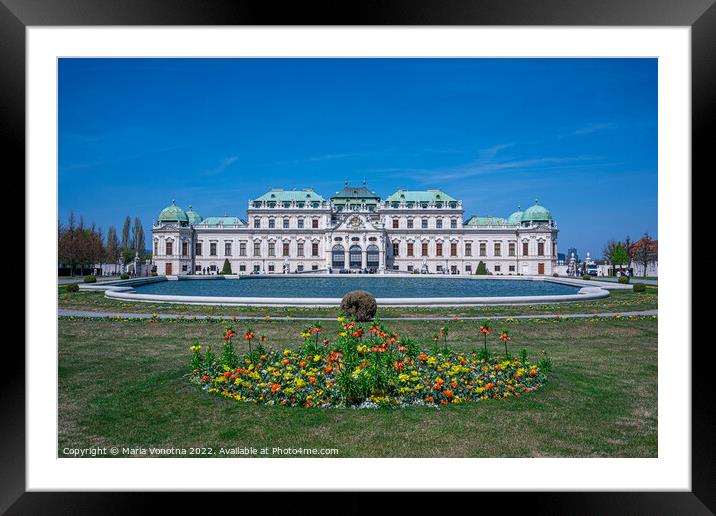 Upper Belvedere palace in Vienna, Austria Framed Mounted Print by Maria Vonotna