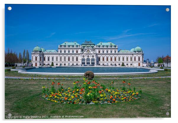 Upper Belvedere palace in Vienna, Austria Acrylic by Maria Vonotna
