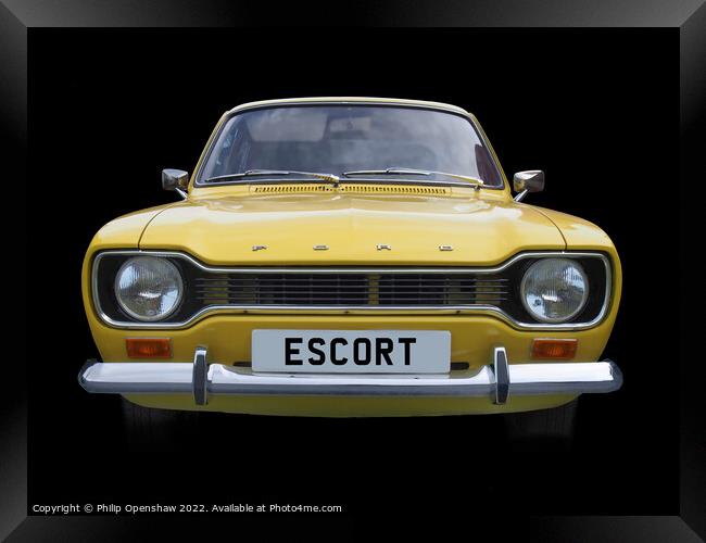Yellow Mark 1 Ford Escort Framed Print by Philip Openshaw