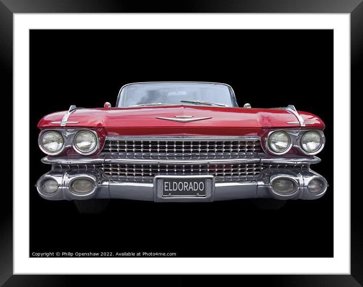 1959 Cadillac Eldorado Framed Mounted Print by Philip Openshaw