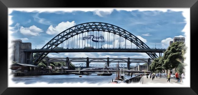 The Tyne Bridge (Digital Art) Framed Print by Kevin Maughan
