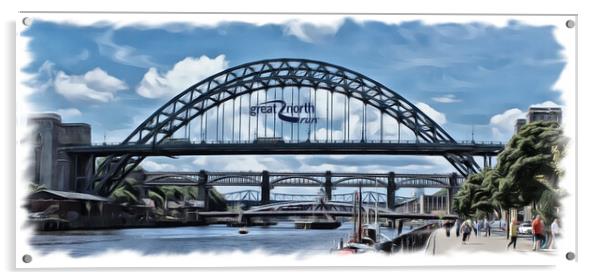 The Tyne Bridge (Digital Art) Acrylic by Kevin Maughan