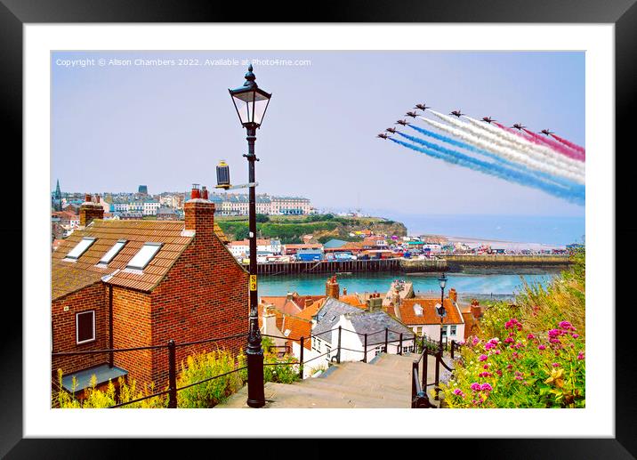 Whitby Red Arrows  Framed Mounted Print by Alison Chambers