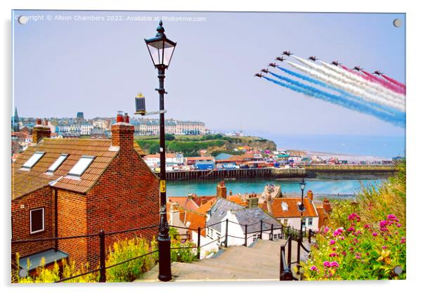 Whitby Red Arrows  Acrylic by Alison Chambers