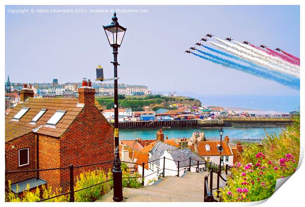 Whitby Red Arrows  Print by Alison Chambers