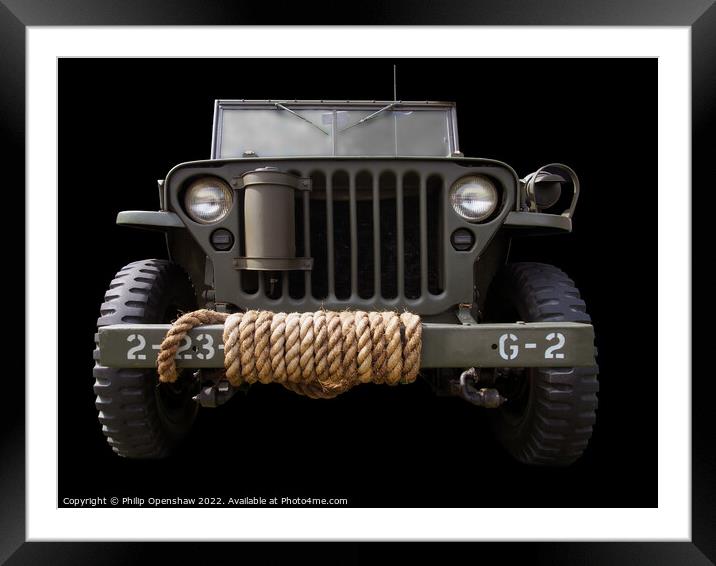 1940s Willys MB Jeep Framed Mounted Print by Philip Openshaw