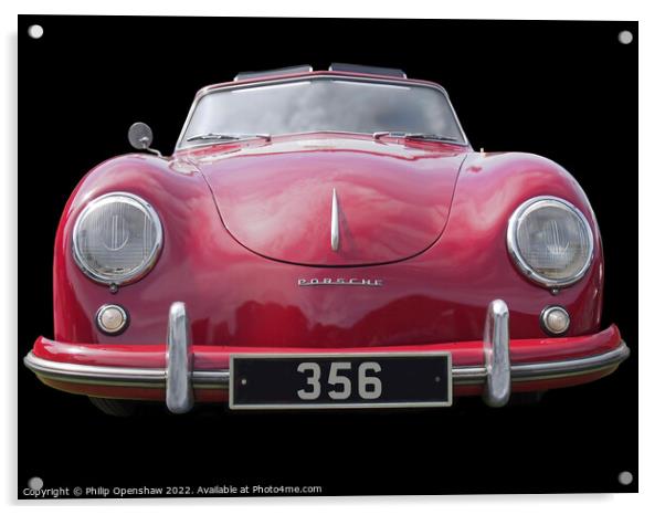 1954 Red Porsche 356  Acrylic by Philip Openshaw