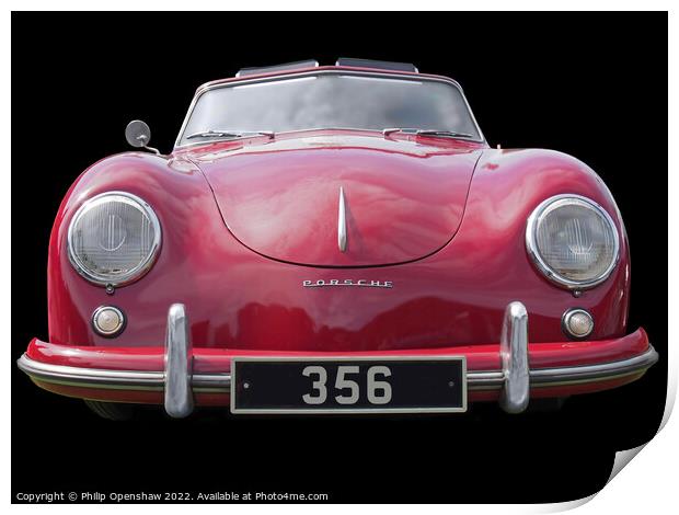 1954 Red Porsche 356  Print by Philip Openshaw
