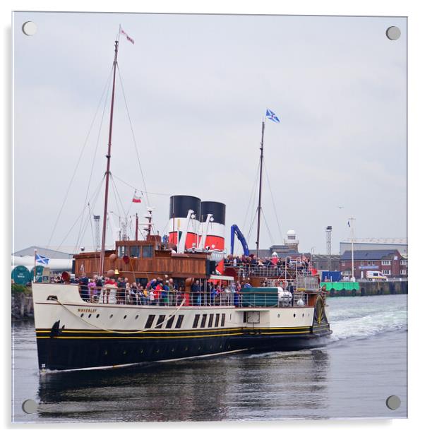 Paddle steamer Waverley leaving Ayr Acrylic by Allan Durward Photography