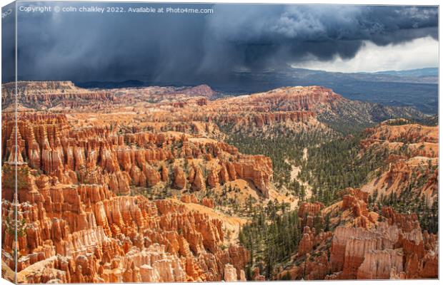 Storm Clouds in Bryce Canyon Canvas Print by colin chalkley