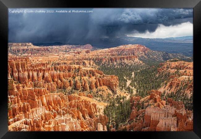 Storm Clouds in Bryce Canyon Framed Print by colin chalkley