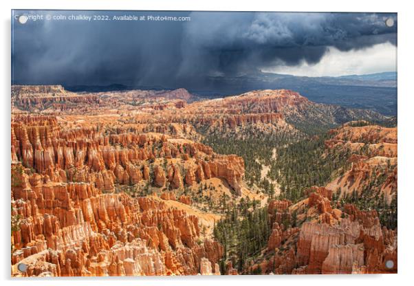 Storm Clouds in Bryce Canyon Acrylic by colin chalkley