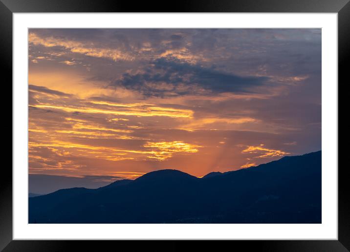 Silhouette Sunset  Framed Mounted Print by Jonny Gios
