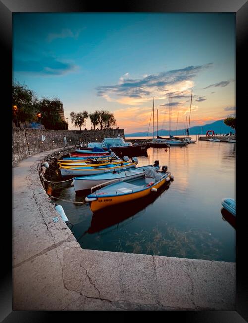 Boats of Torri del Benaco  Framed Print by Jonny Gios