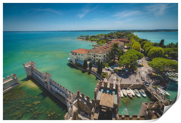 Sirmione from above Print by Jonny Gios