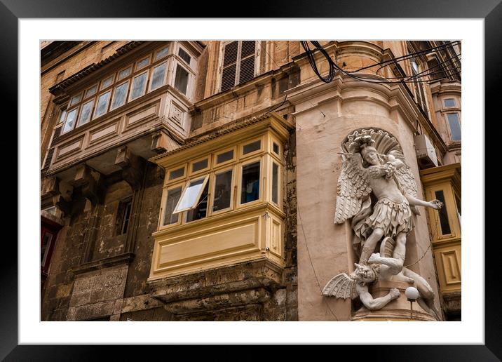 St Michael Archangel And Maltese Balconies Framed Mounted Print by Artur Bogacki
