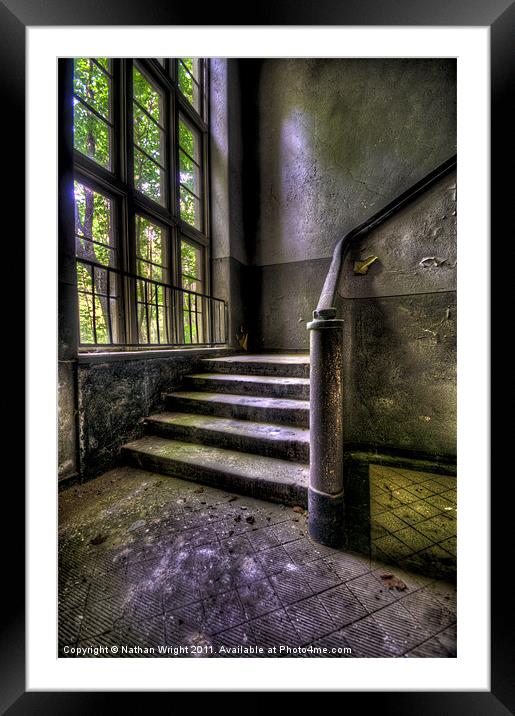 Urbex stairs Framed Mounted Print by Nathan Wright