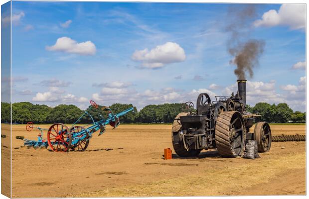 Vintage Steam Agriculture Canvas Print by Simon Westwood
