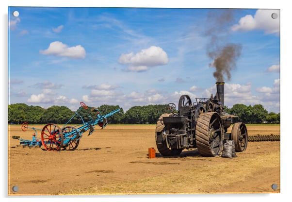 Vintage Steam Agriculture Acrylic by Simon Westwood