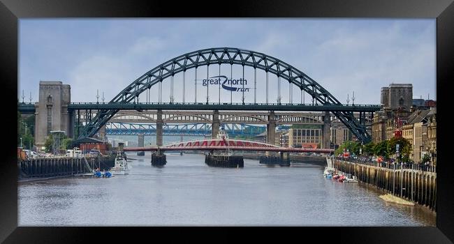 River Tyne Bridges Newcastle Framed Print by Martyn Arnold