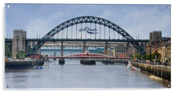 River Tyne Bridges Newcastle Acrylic by Martyn Arnold