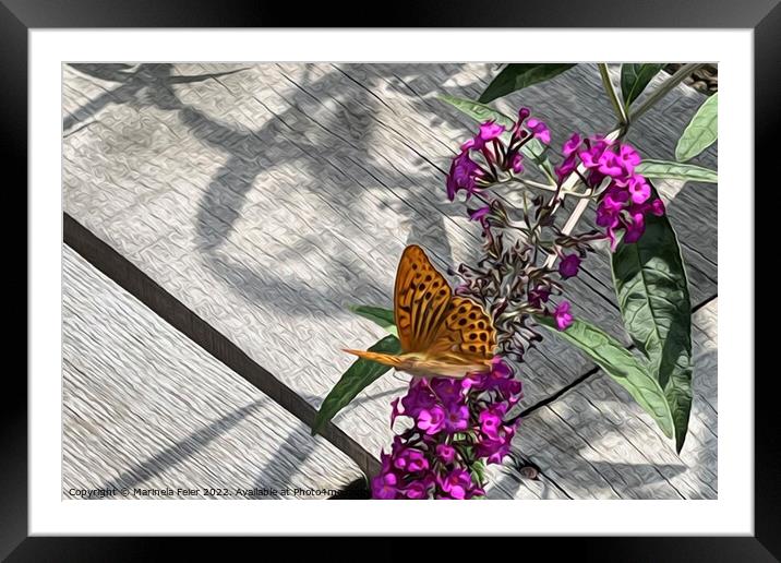 A yellow butterfly Framed Mounted Print by Marinela Feier