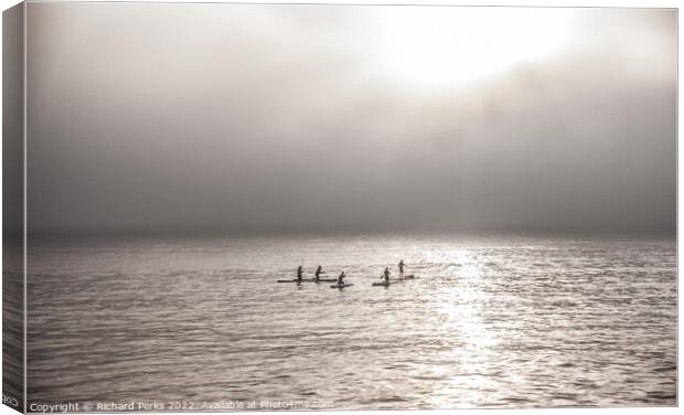 Paddle boarding Scarborough South bay Canvas Print by Richard Perks