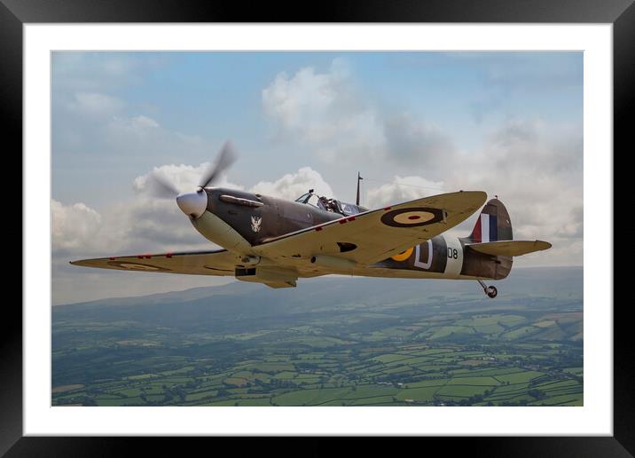 Eagle Squadron Spitfire Framed Mounted Print by Simon Westwood