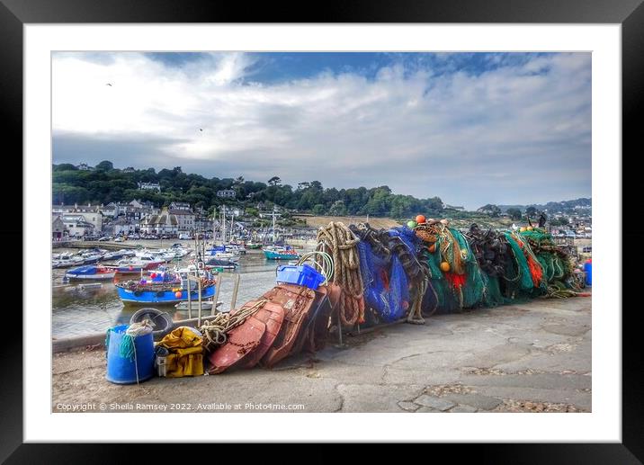 Fishing Tackle Lyme Regis Framed Mounted Print by Sheila Ramsey