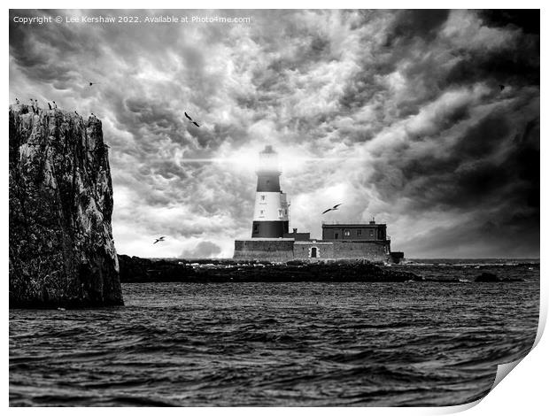 The Resilient Beacon of Longstone Lighthouse Print by Lee Kershaw