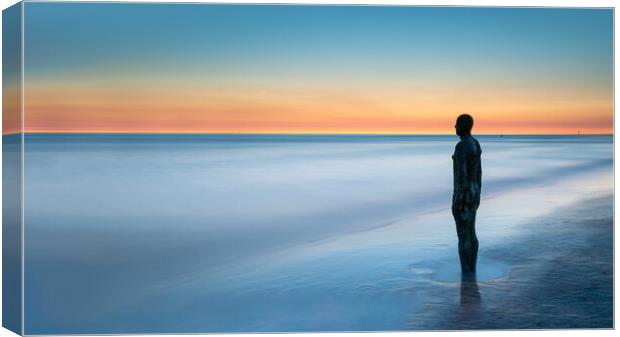 Crosby Statue At Sunset Canvas Print by Phil Durkin DPAGB BPE4
