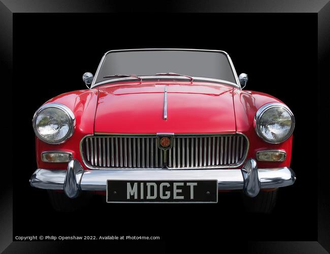 Red 1960s MG Midget sports car Framed Print by Philip Openshaw