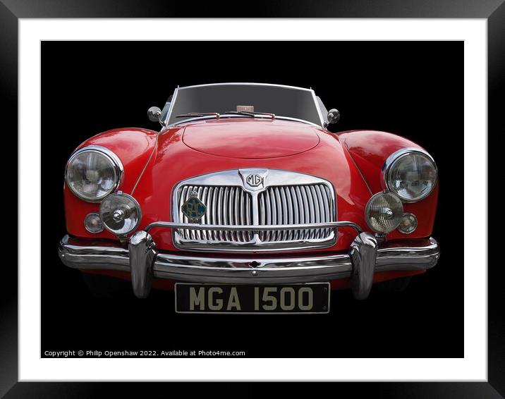 Red 1957 MGA 1500 Framed Mounted Print by Philip Openshaw