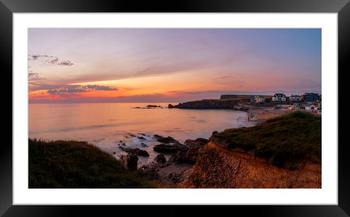 Crooklets Beach Sunset, Bude, Cornwall Framed Mounted Print by Maggie McCall