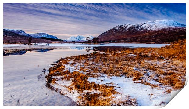 Loch Droma in Winter Print by John Frid