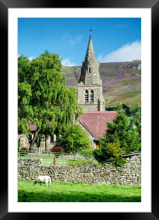 Edale Church Peak District  Framed Mounted Print by Alison Chambers
