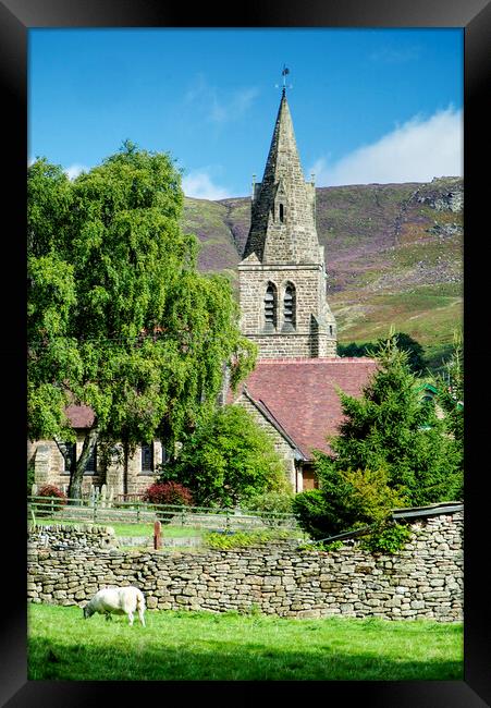 Edale Church Peak District  Framed Print by Alison Chambers