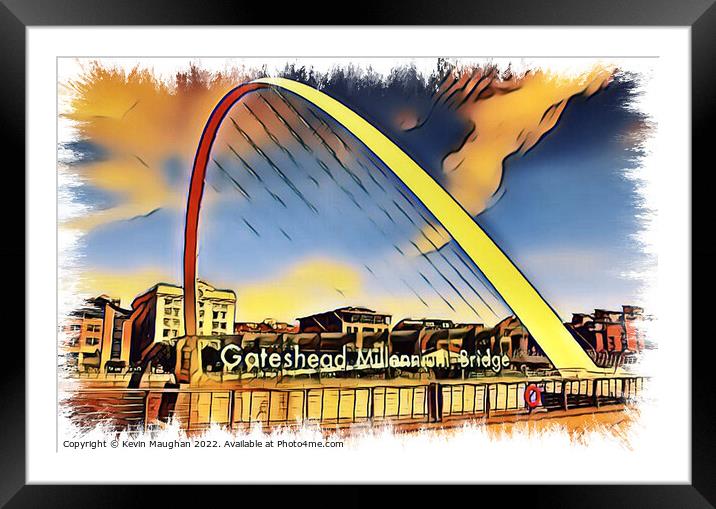 Millennium Bridge (Contemporary Art Look) Framed Mounted Print by Kevin Maughan