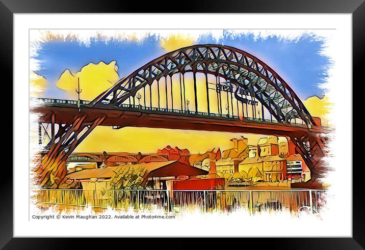 The Tyne Bridge (Contemporary Art Look) Framed Mounted Print by Kevin Maughan