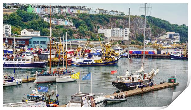 Brixham A Busy Little Port Print by Peter F Hunt