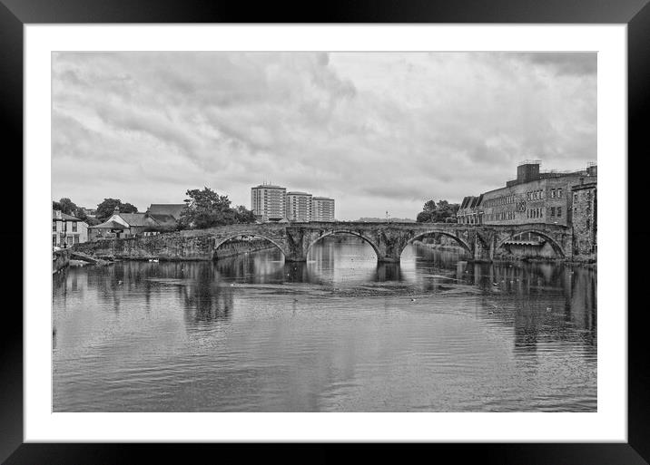 Abstract view of the Auld brig over the River Ayr in Ayr town centre Framed Mounted Print by Allan Durward Photography